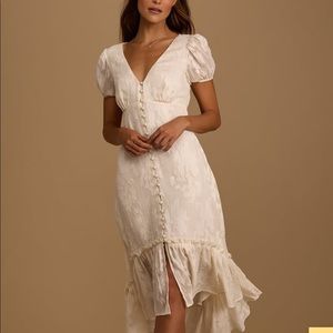 Lulus Hi-Low Cream Dress
